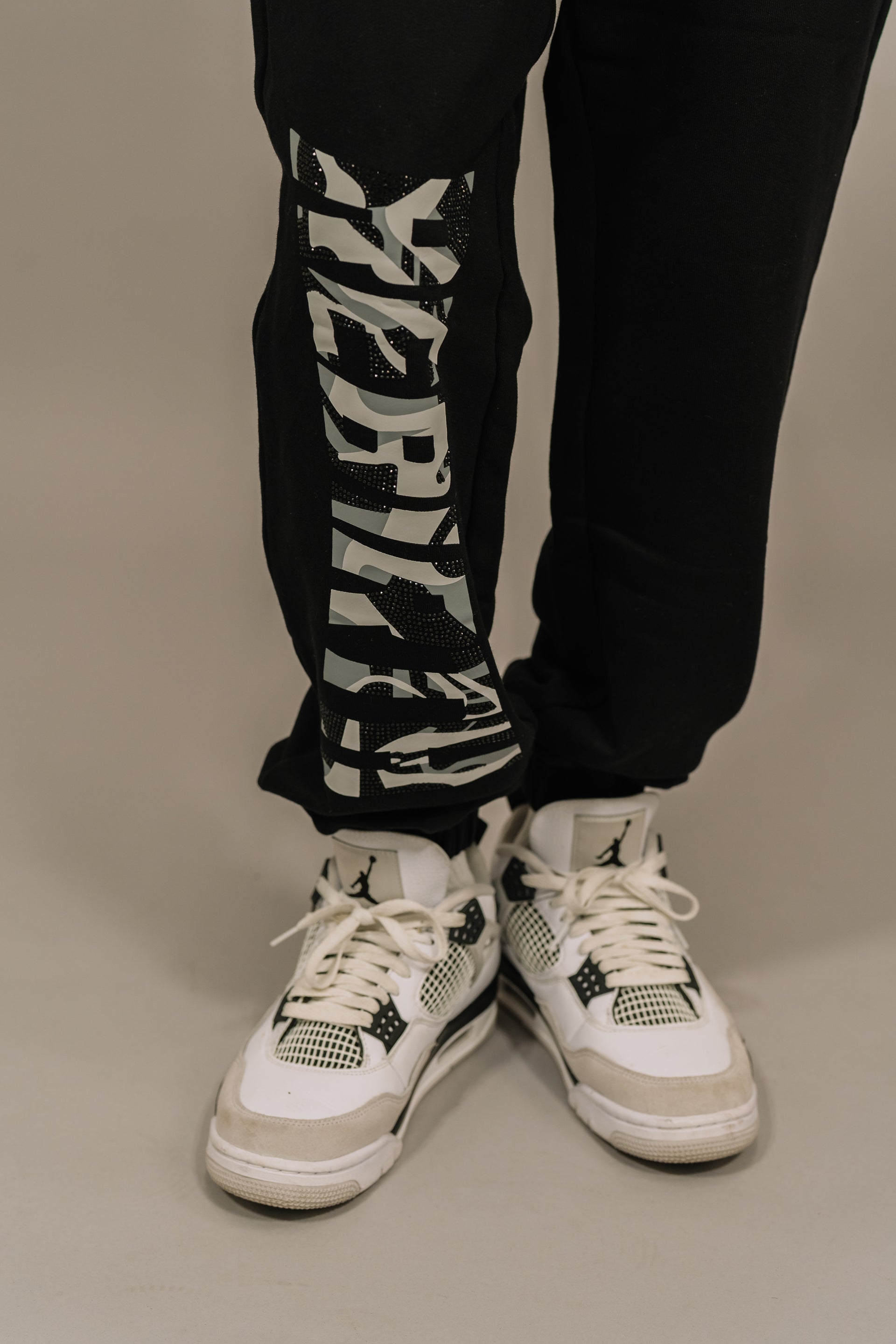 Rhinestone Rebirth Pants - Black