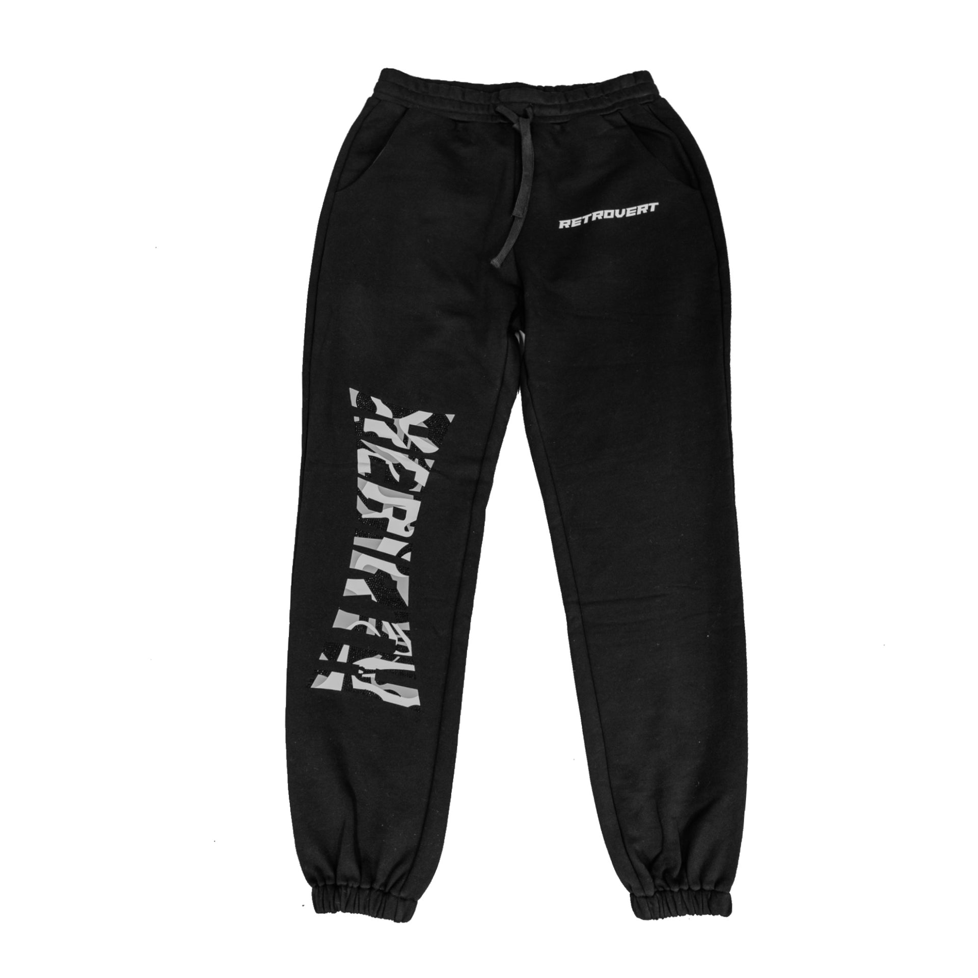 Rhinestone Rebirth Pants - Black