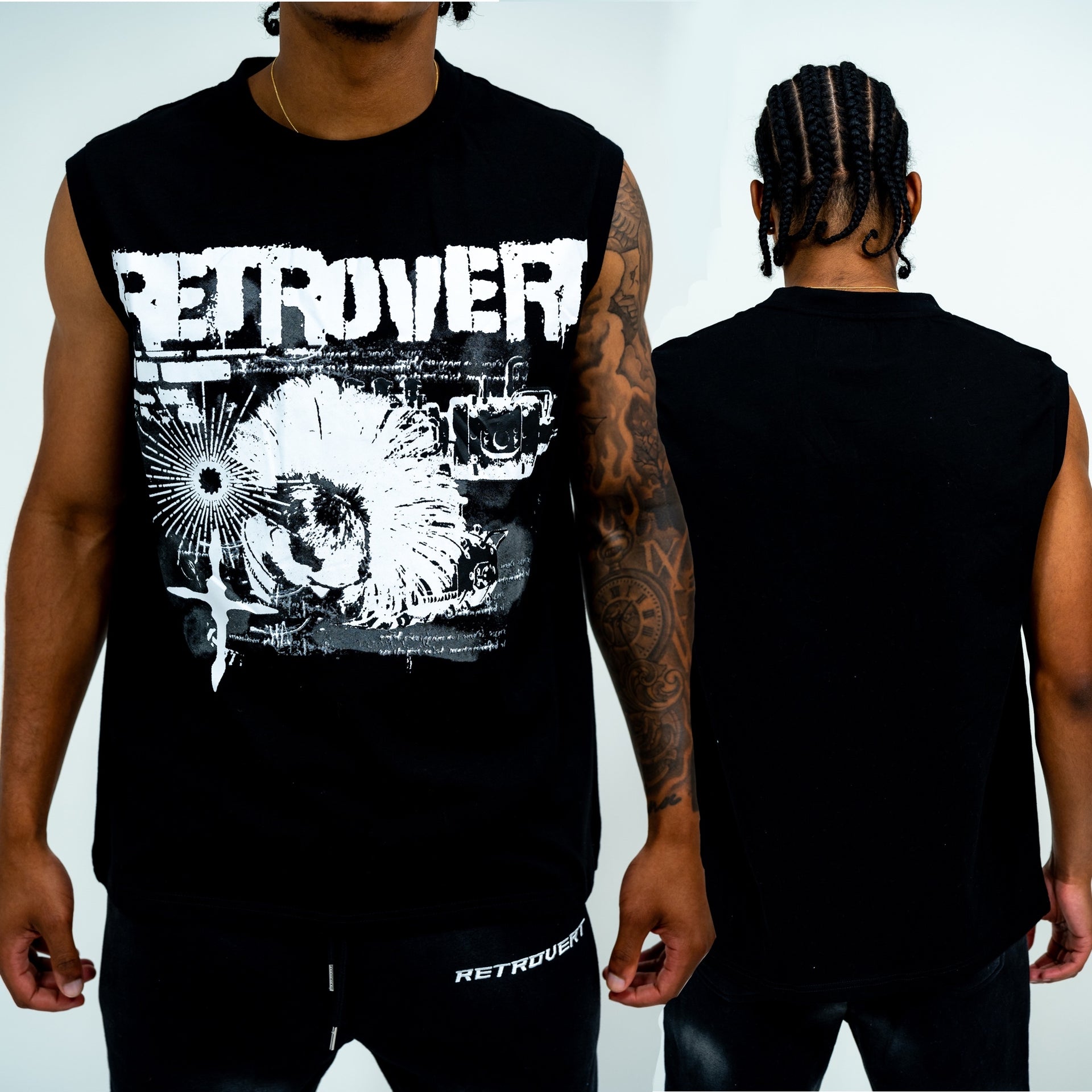 Black Punk Cut-off Tee
