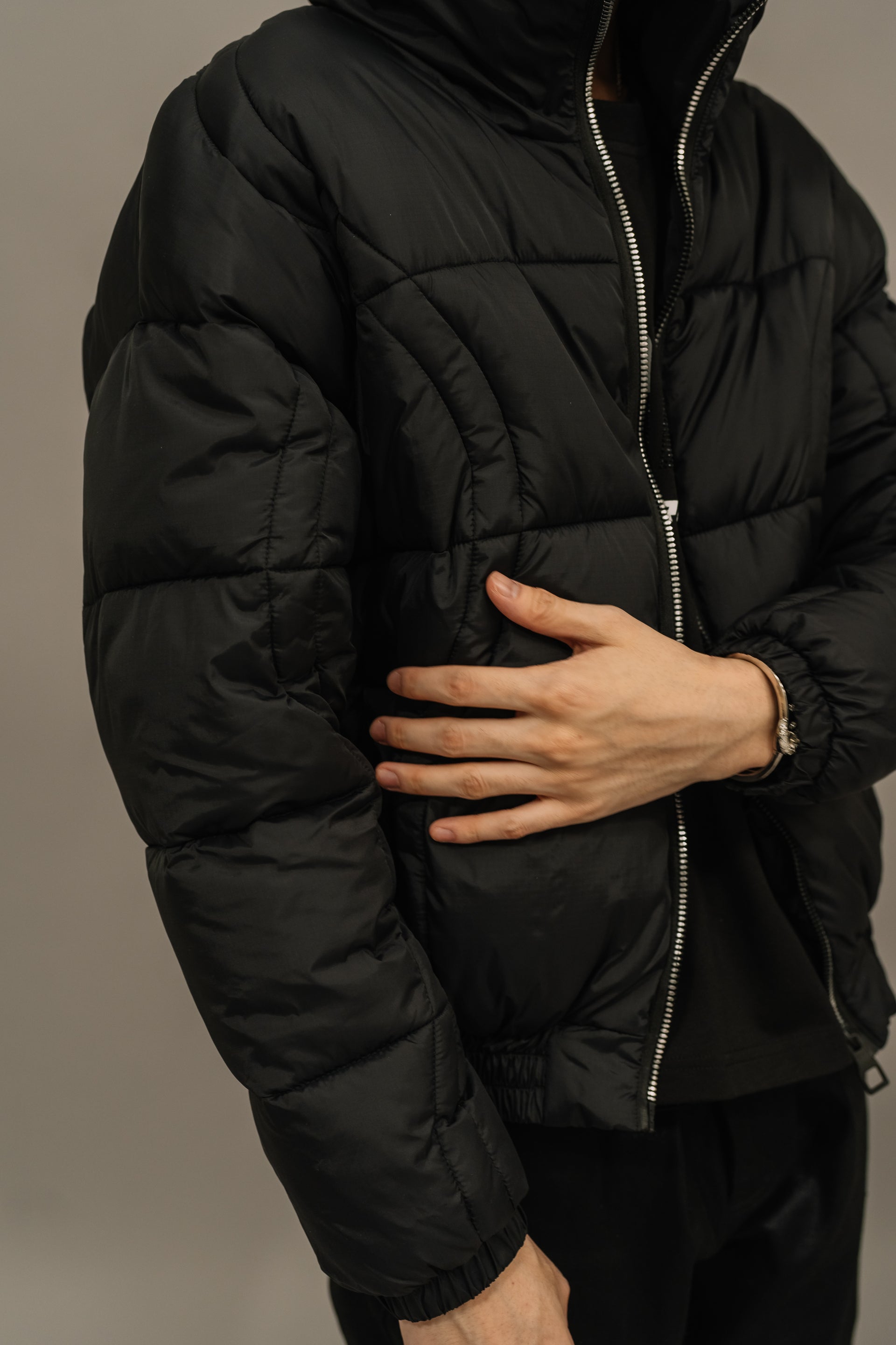 Rebirth Puffer Jacket - BLACK