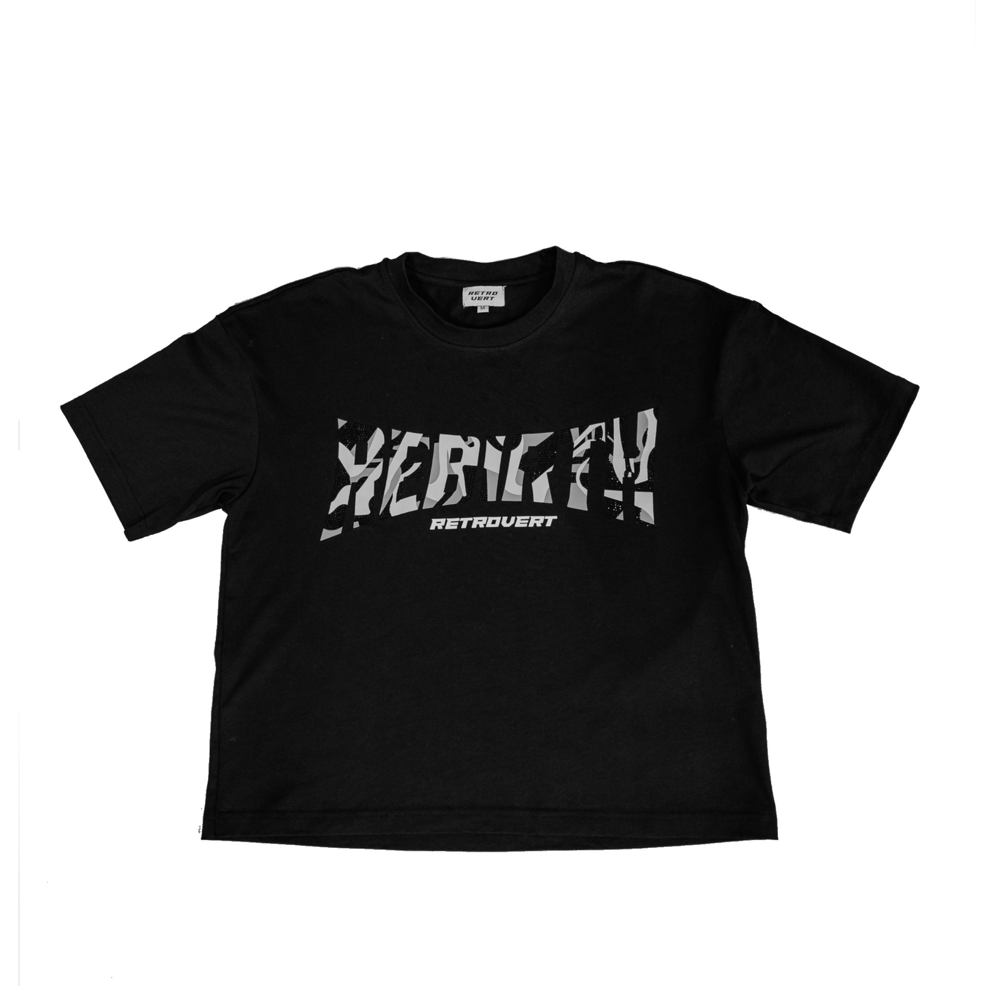 Rhinestone Rebirth T-shirt - Black
