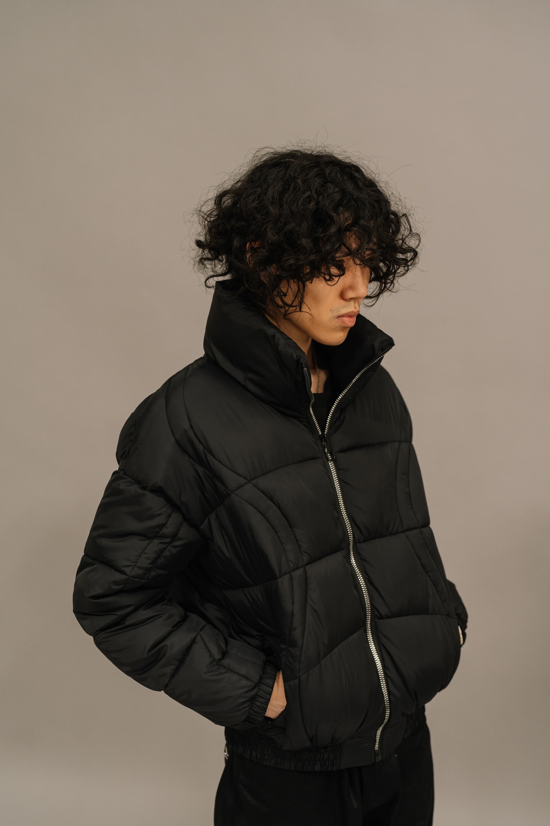 Rebirth Puffer Jacket - BLACK