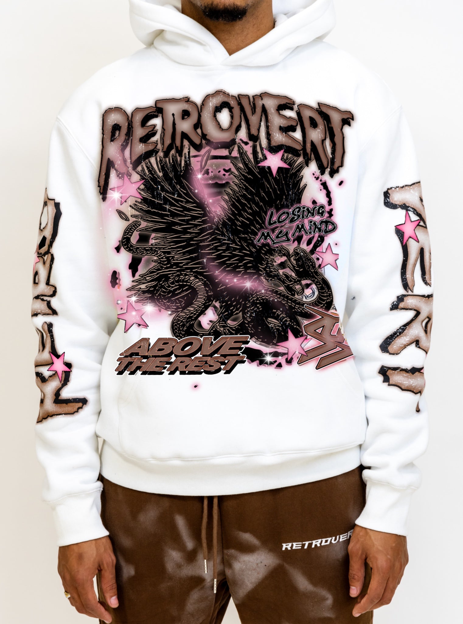 Star Eagle Hoodie - Brown/Pink