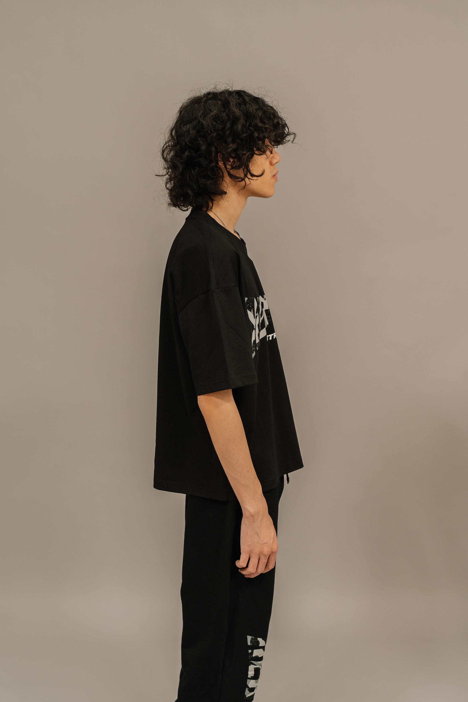Rhinestone Rebirth T-shirt - Black