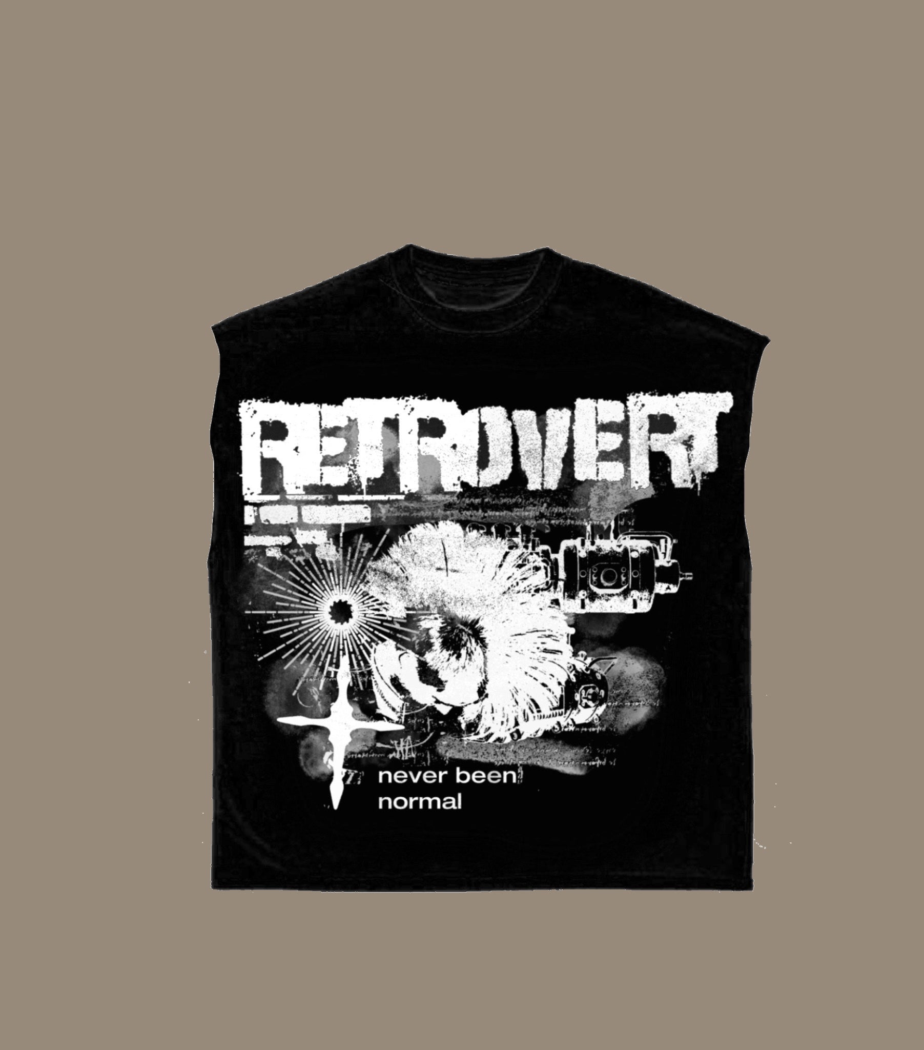 Black Punk Cut-off Tee