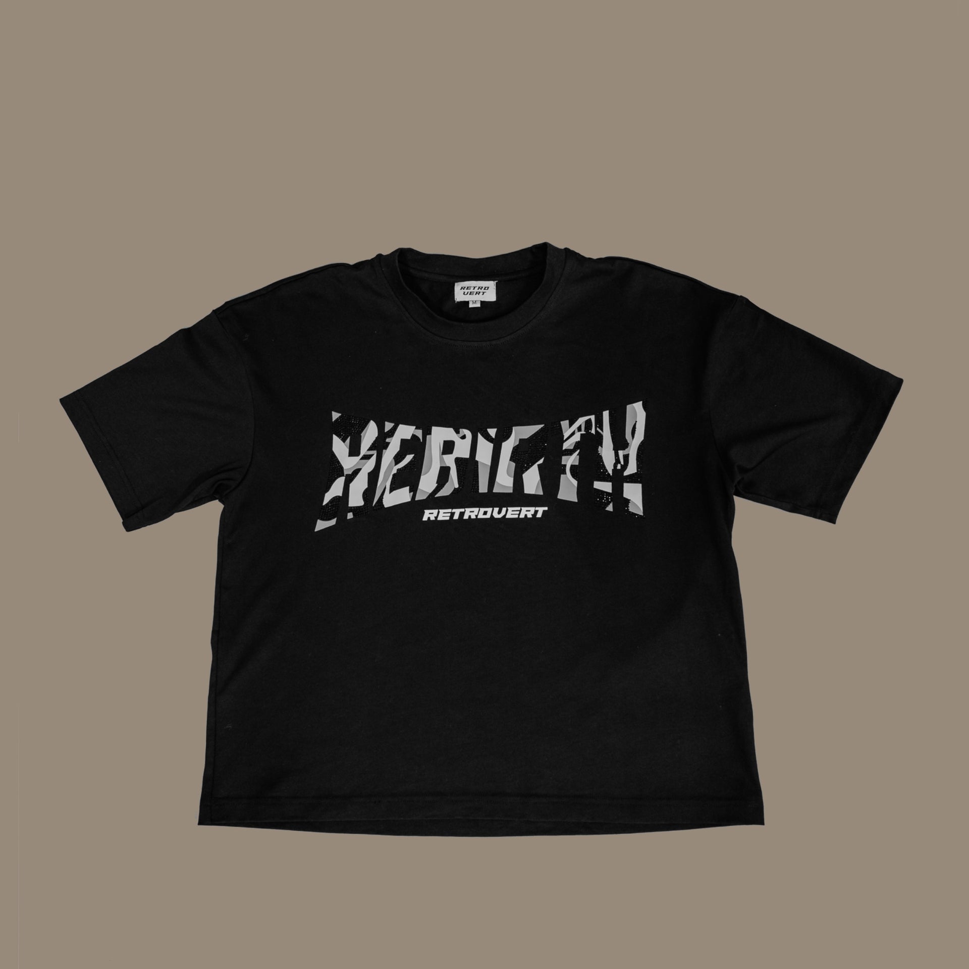 Rhinestone Rebirth T-shirt - Black
