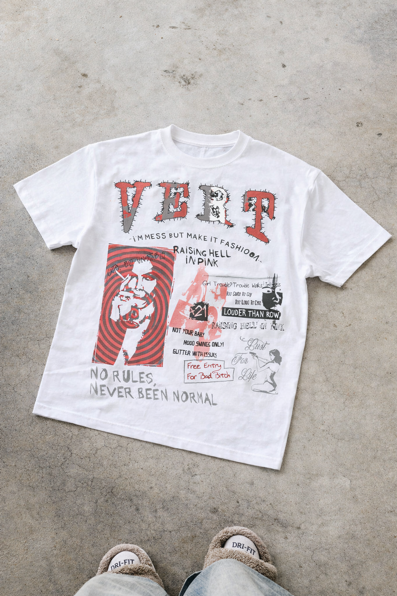 Vert No Rules Tee - White - RETROVERT