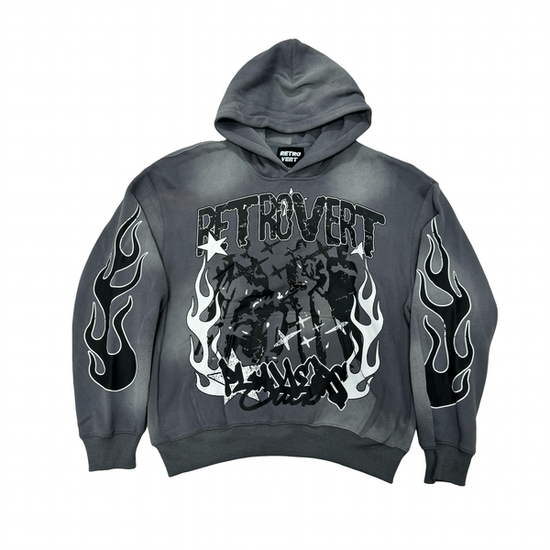 FLAME HOODIE GREY