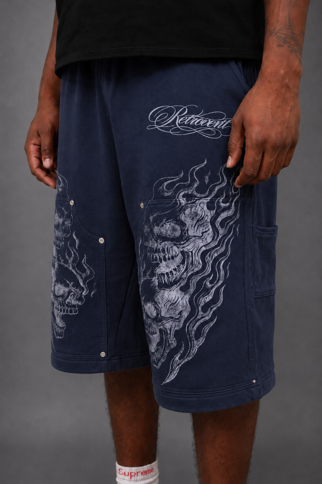 FLAME SHORTS - NAVY