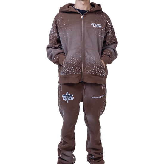 Infinity Rhinestone Hoodie - Brown