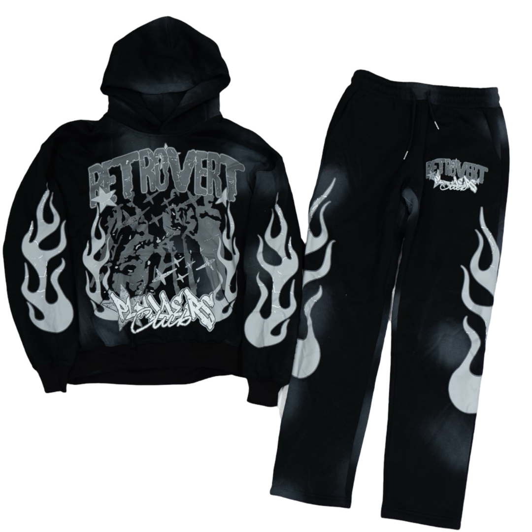 FLAME HOODIE BLACK