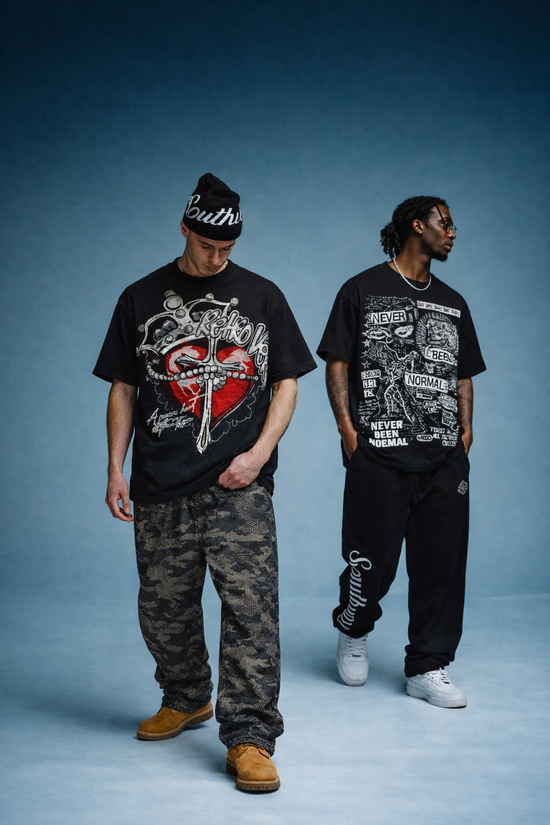 Heart Chain Tee  - Black