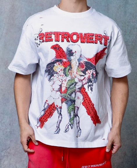 Rhinestone Nurse Tee - White