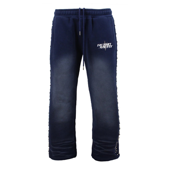 Relaxed Spiked Sweatpants - NAVY