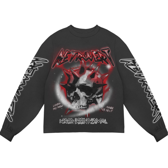 Skullhead Longsleeve Tee - Black/Red