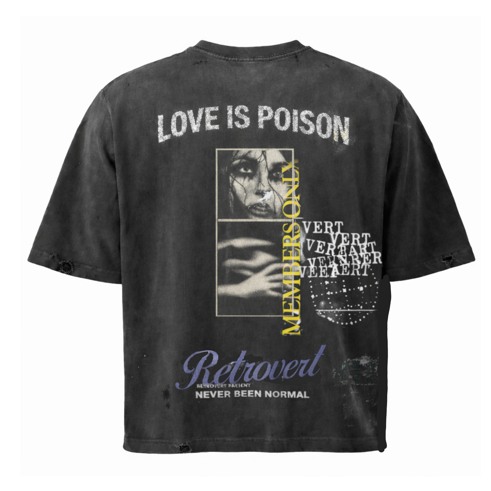 Love is Poison tee - Grey
