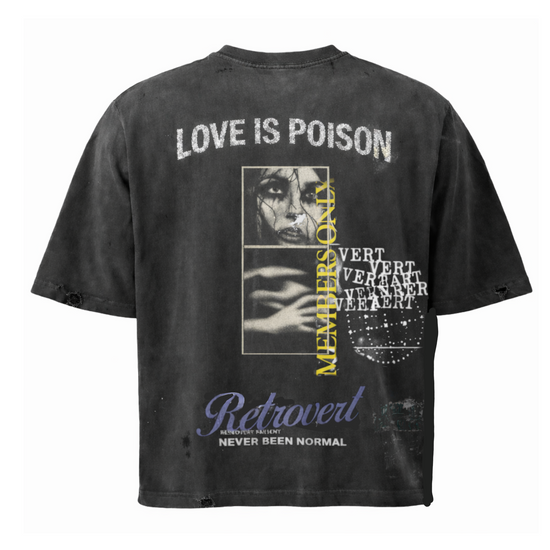 Love is Poison tee - Grey
