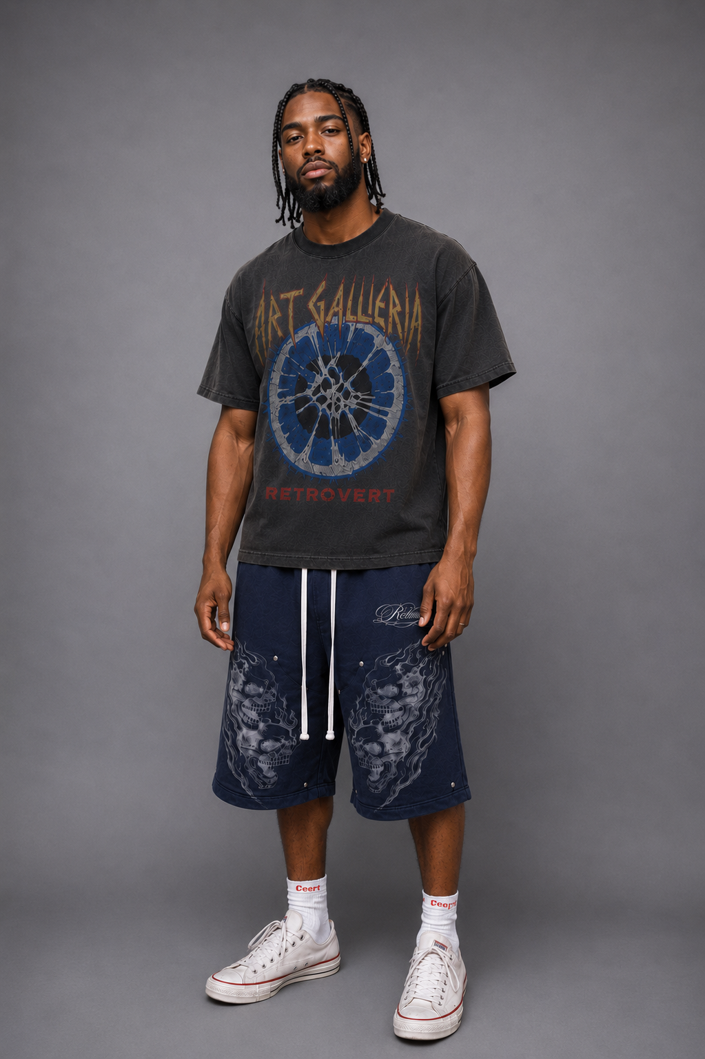 FLAME SHORTS - NAVY