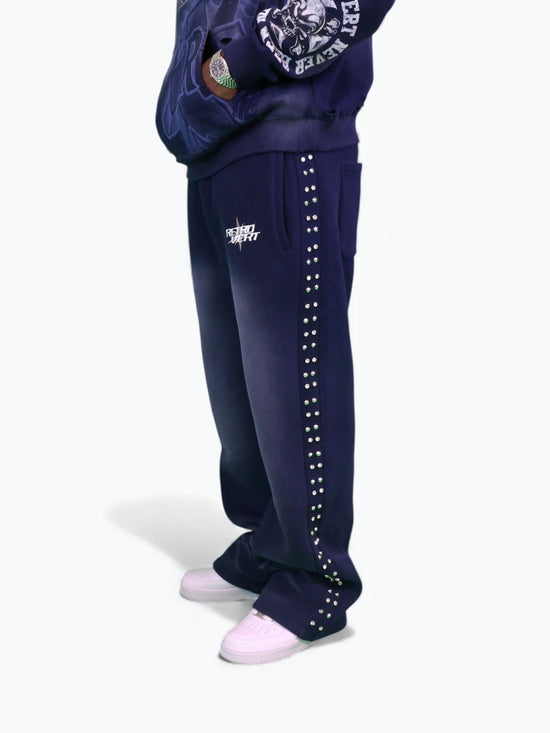 Relaxed Spiked Sweatpants - NAVY