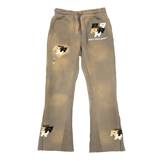 Patch Flare Sweatpants - Stone