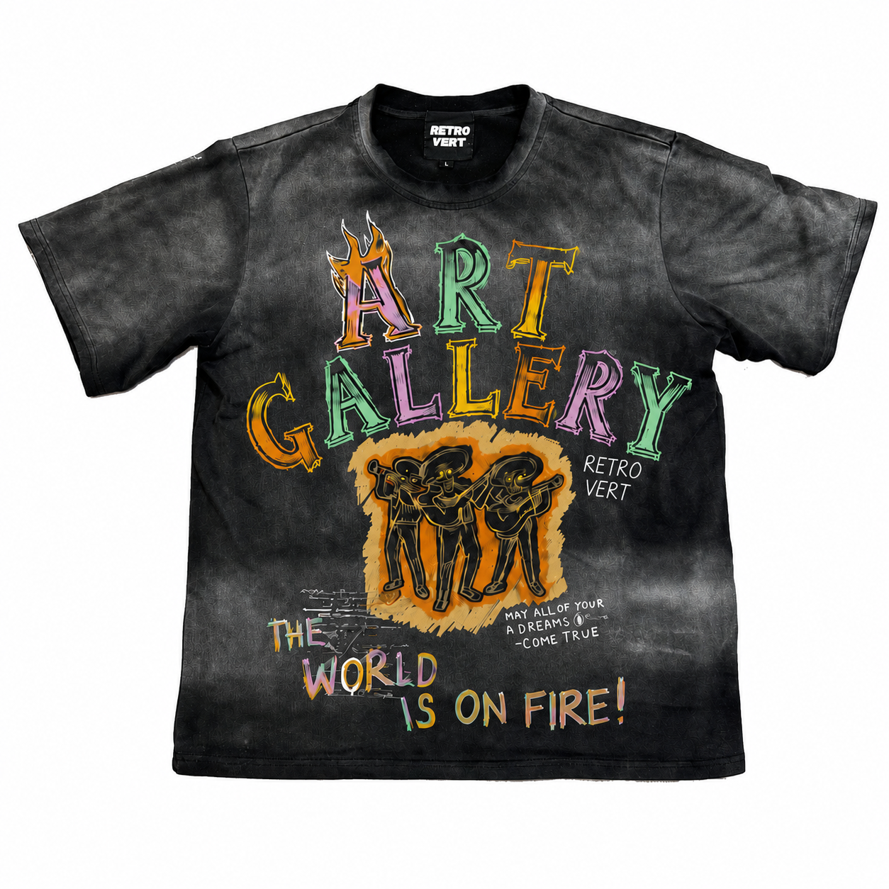 World on Fire Washed Tee - Black