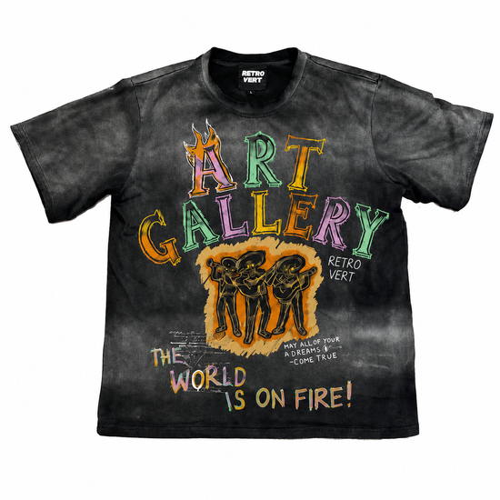 World on Fire Washed Tee - Black
