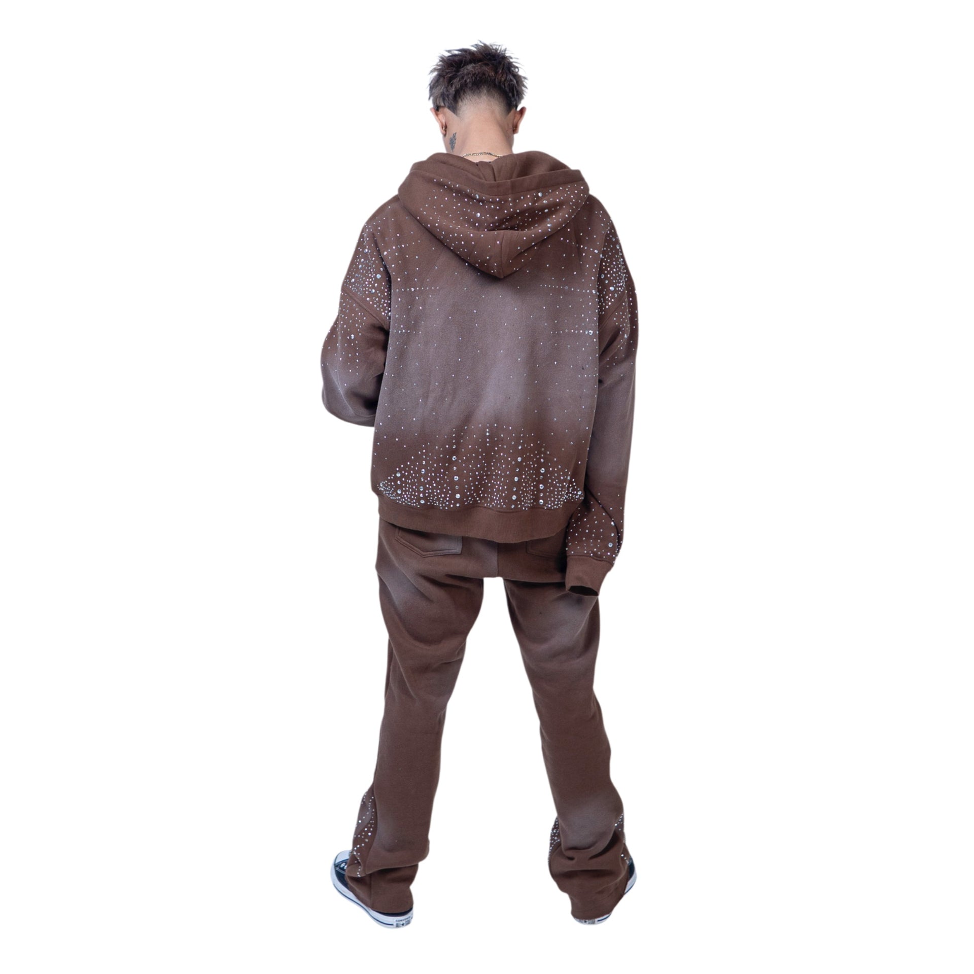 Infinity Rhinestone Hoodie - Brown