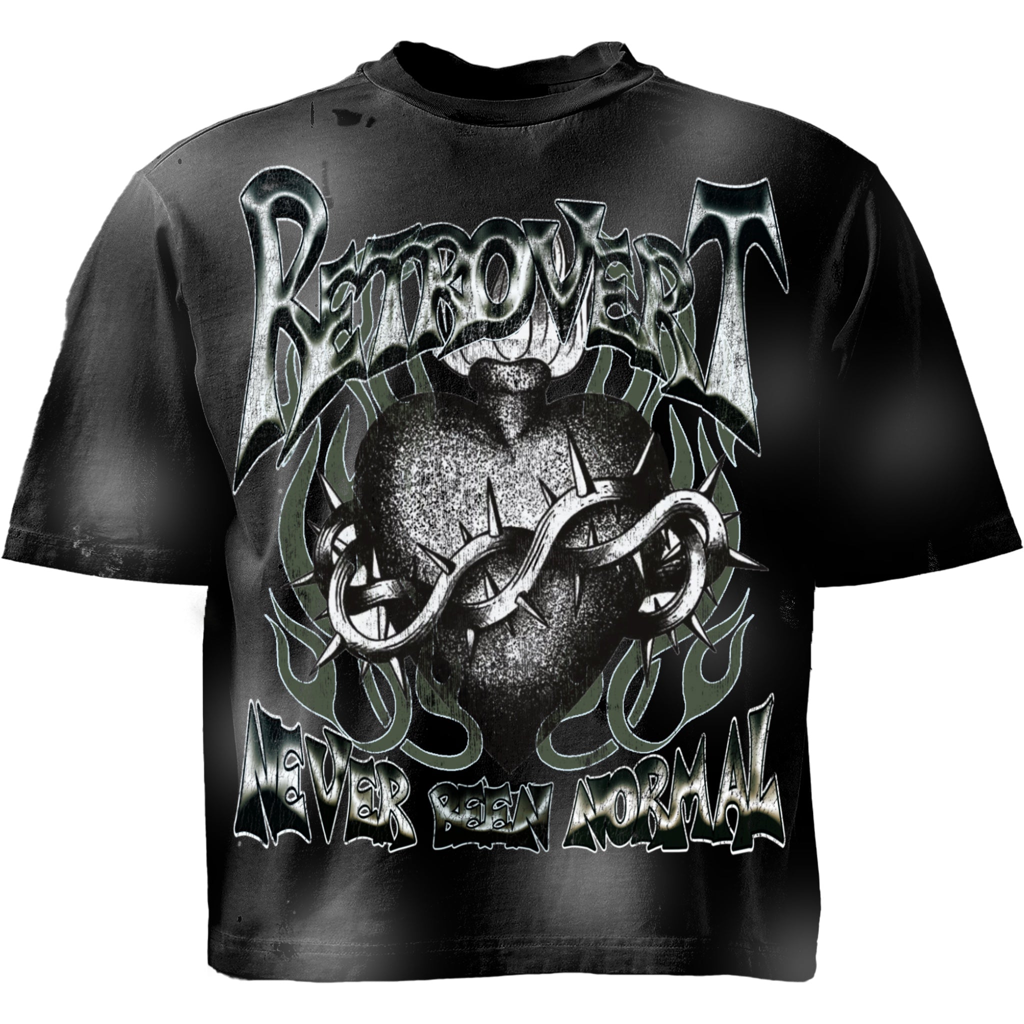 Heart Thorn Tee - Green - RETROVERT