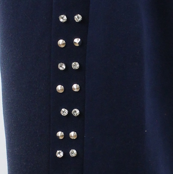 Relaxed Spiked Sweatpants - NAVY