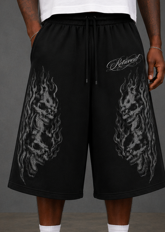 FLAME SHORTS - BLACK