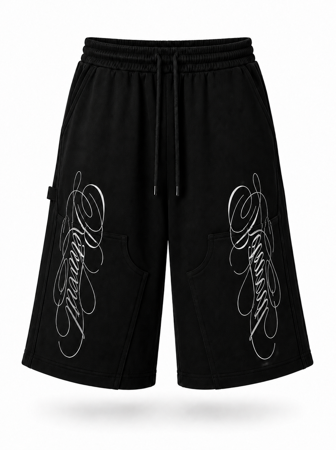 SCRIPT SHORTS - BLACK