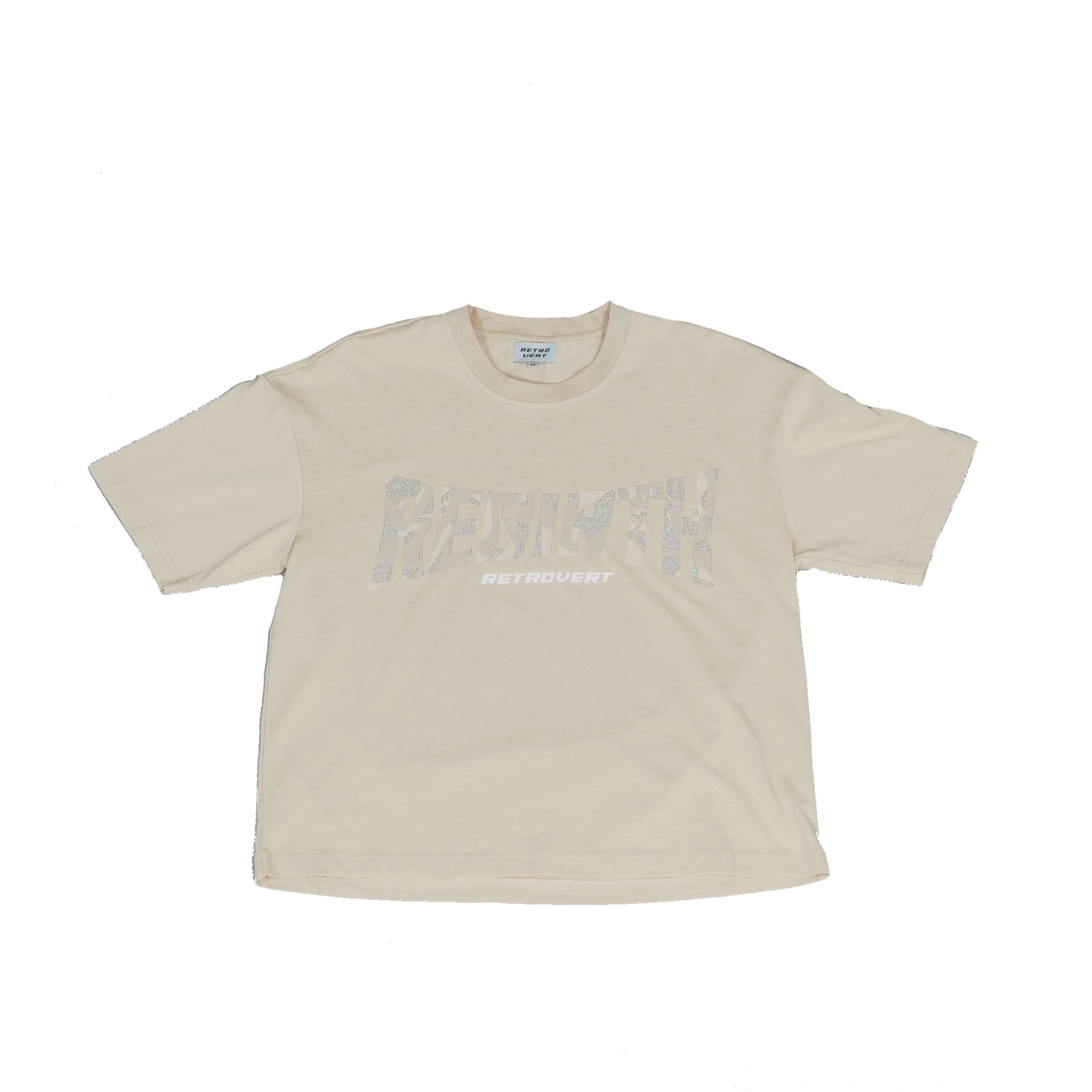 Rhinestone Rebirth T-shirt - Cream