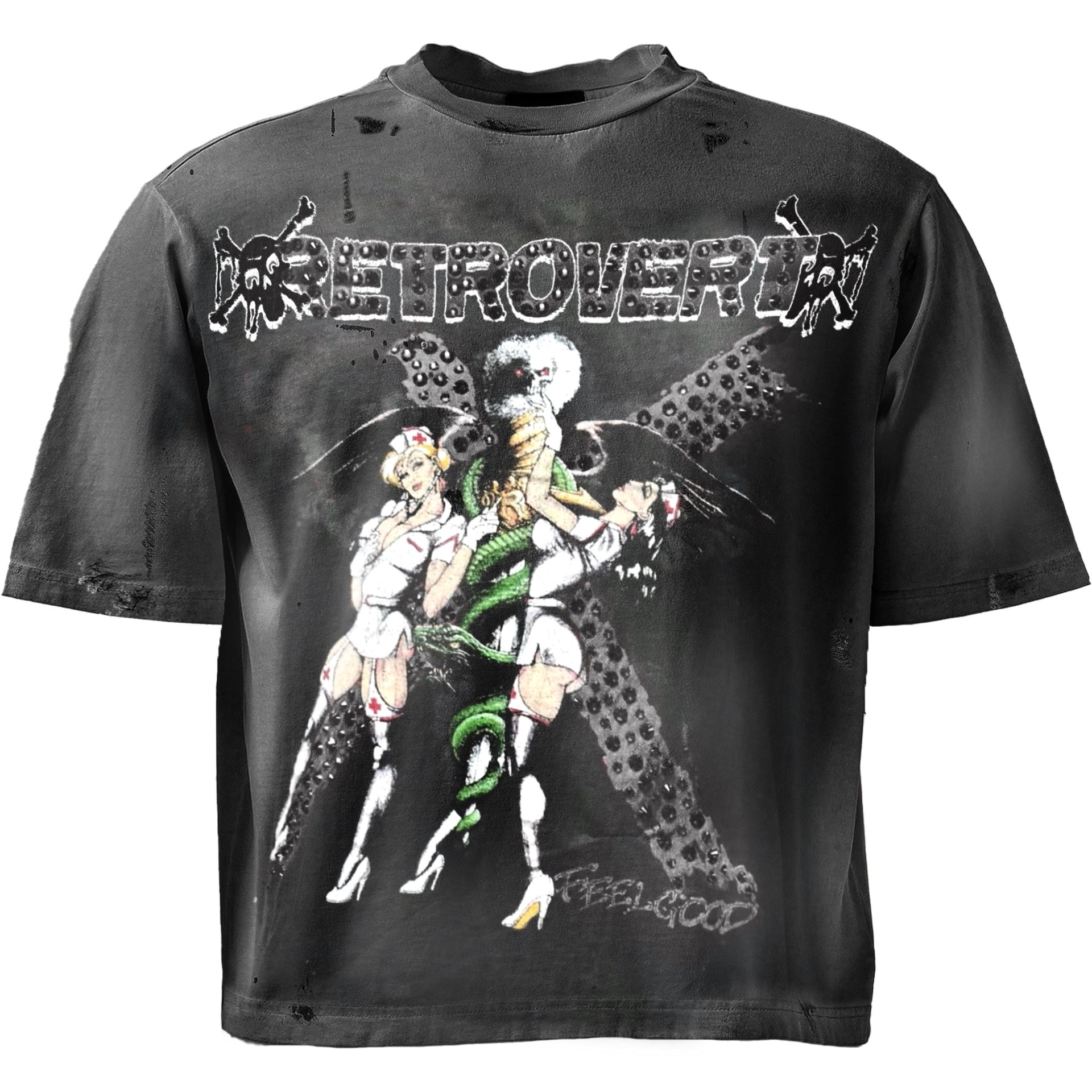 Rhinestone Nurse Tee - Black