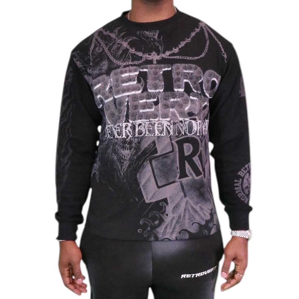 Reaper Longsleeve Thermal T-Shirt- Black