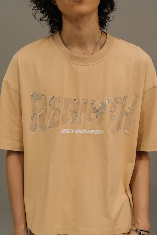 Rhinestone Rebirth T-shirt - Cream