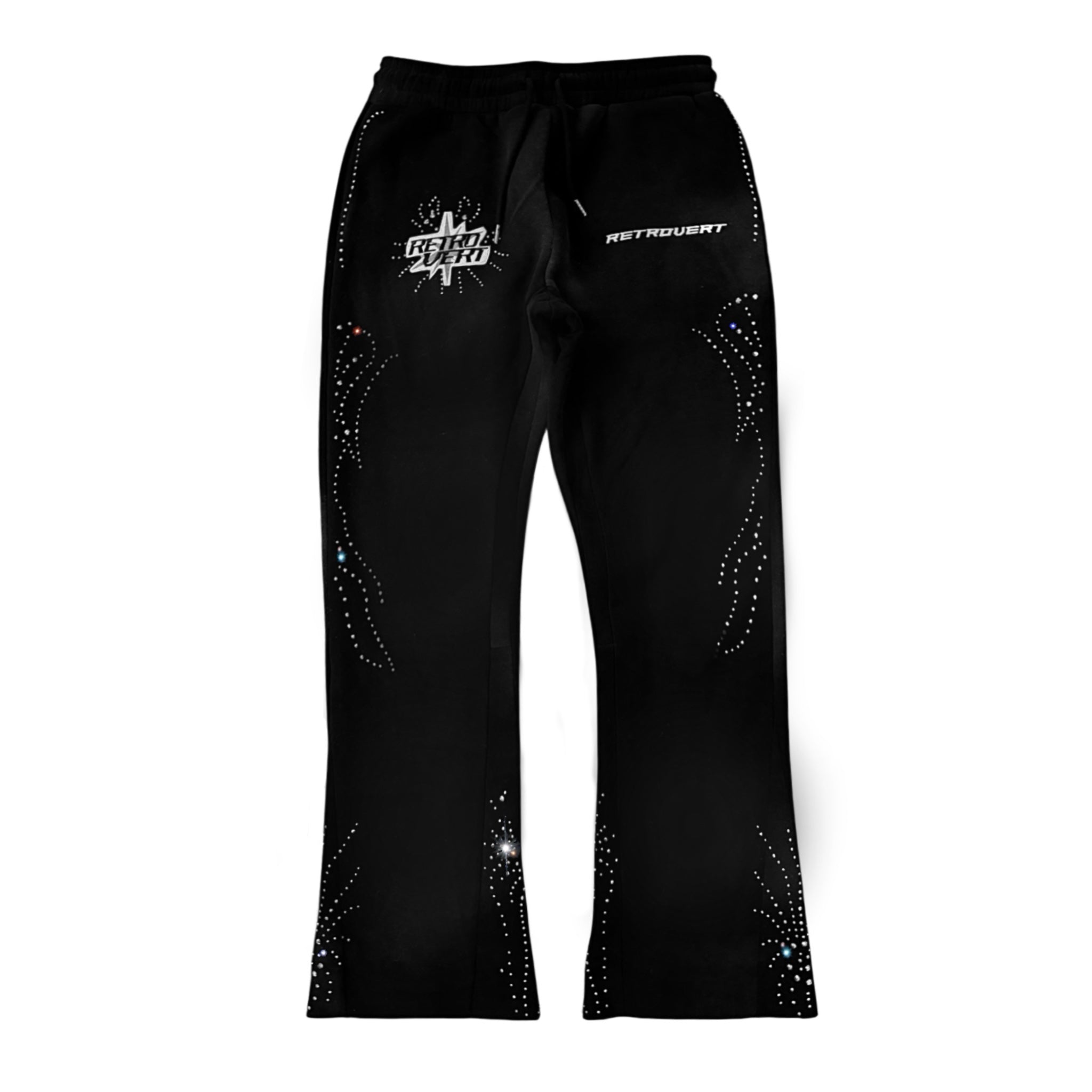 BBNT Rhinestone Curved Pants - Black