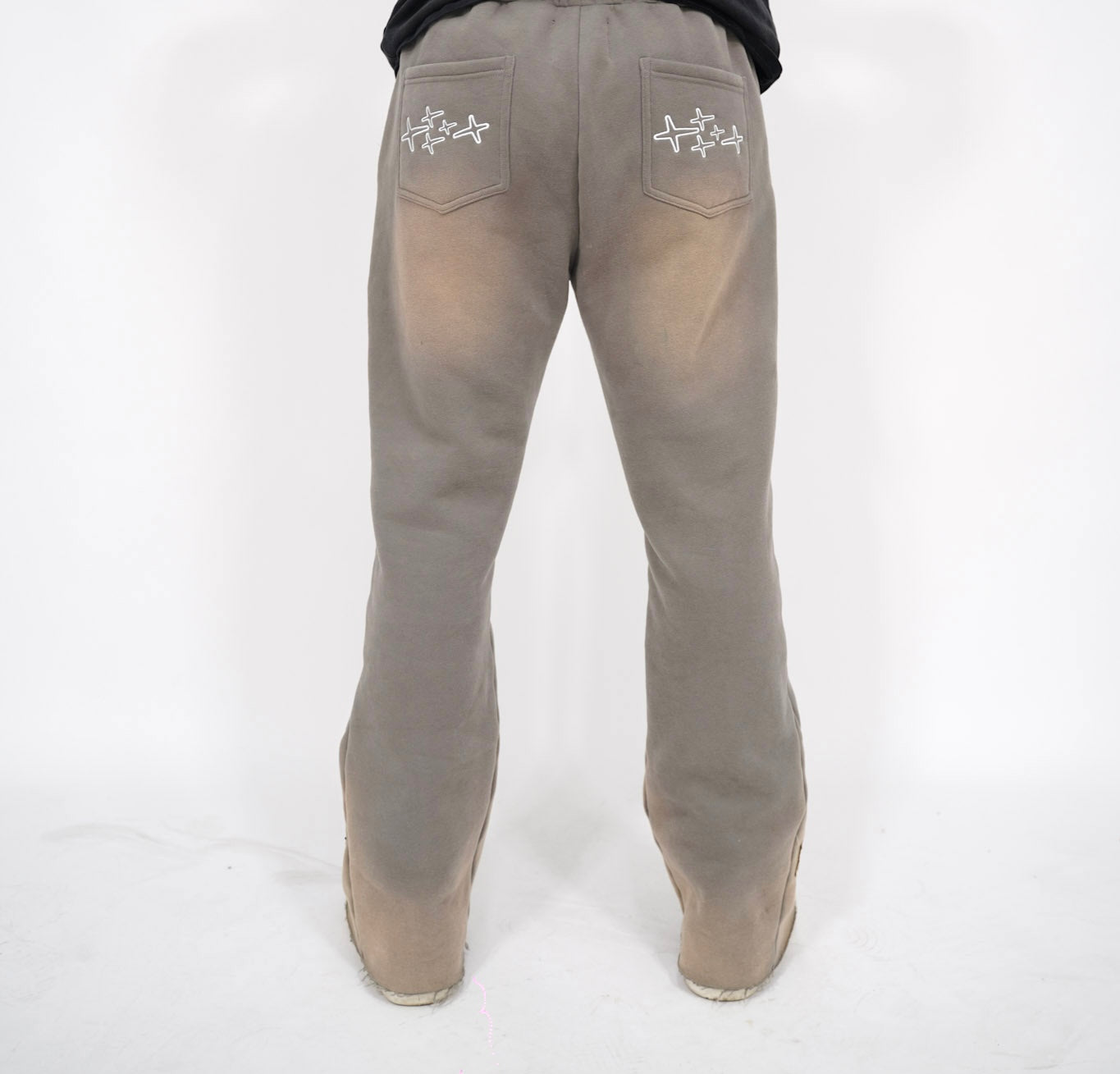 Patch Flare Sweatpants - Stone