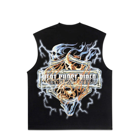 BLUE SKULL SHIRT CUT-OFF