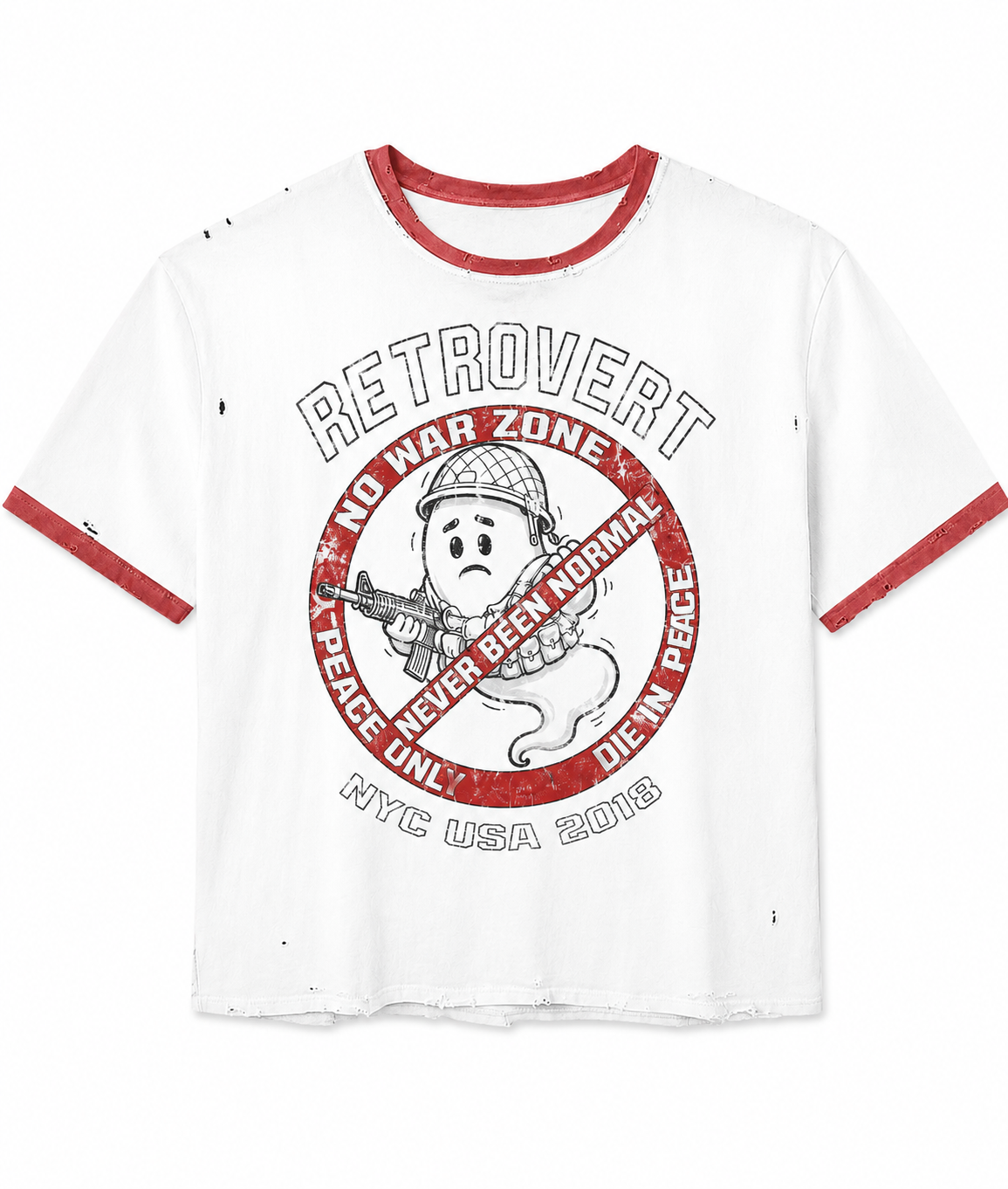No War Ringer Tee - Red
