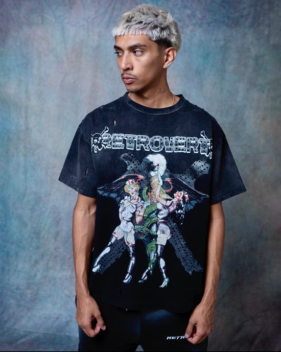 Rhinestone Nurse Tee - Black