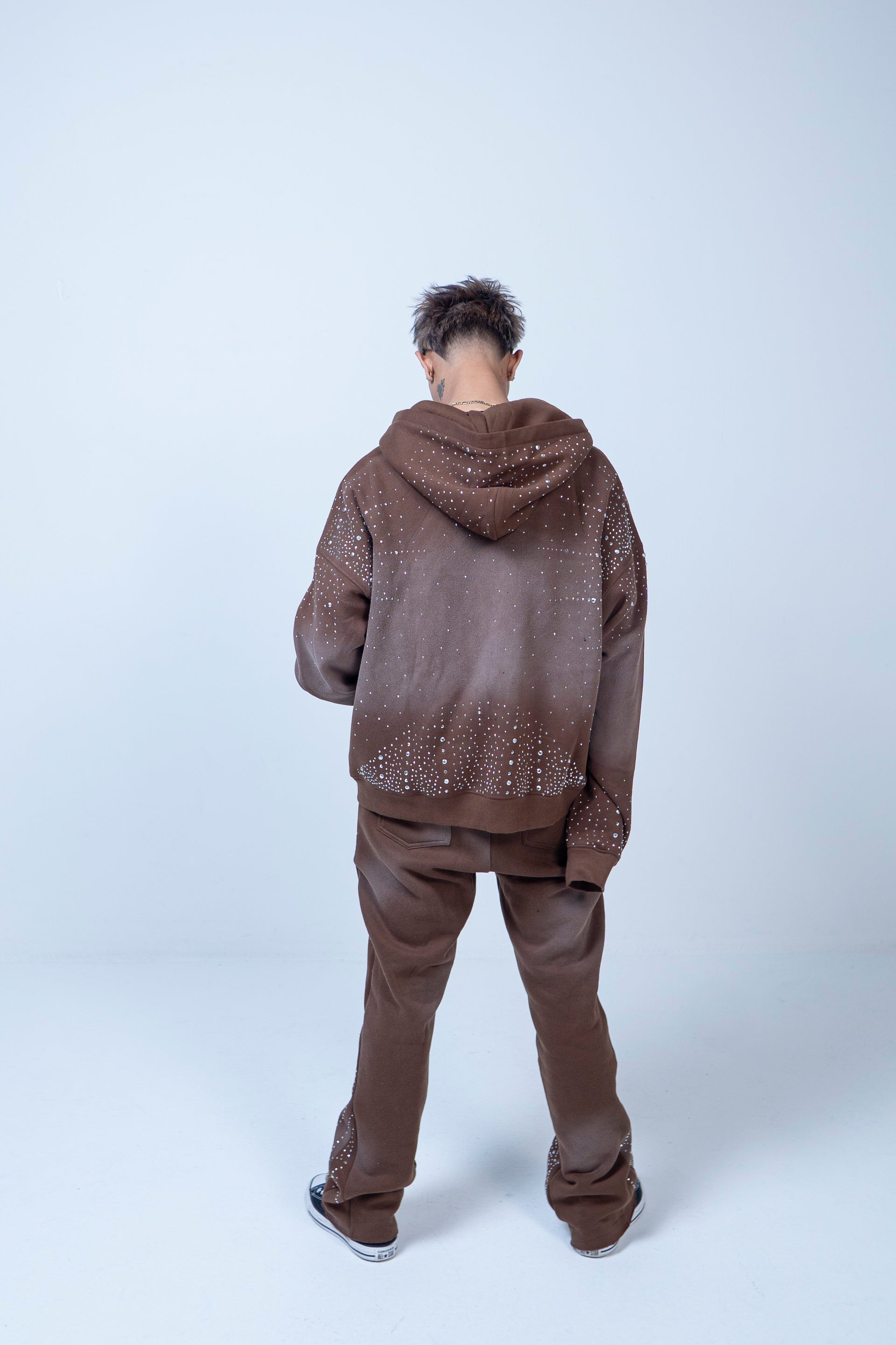 Infinity Rhinestone Hoodie - Brown