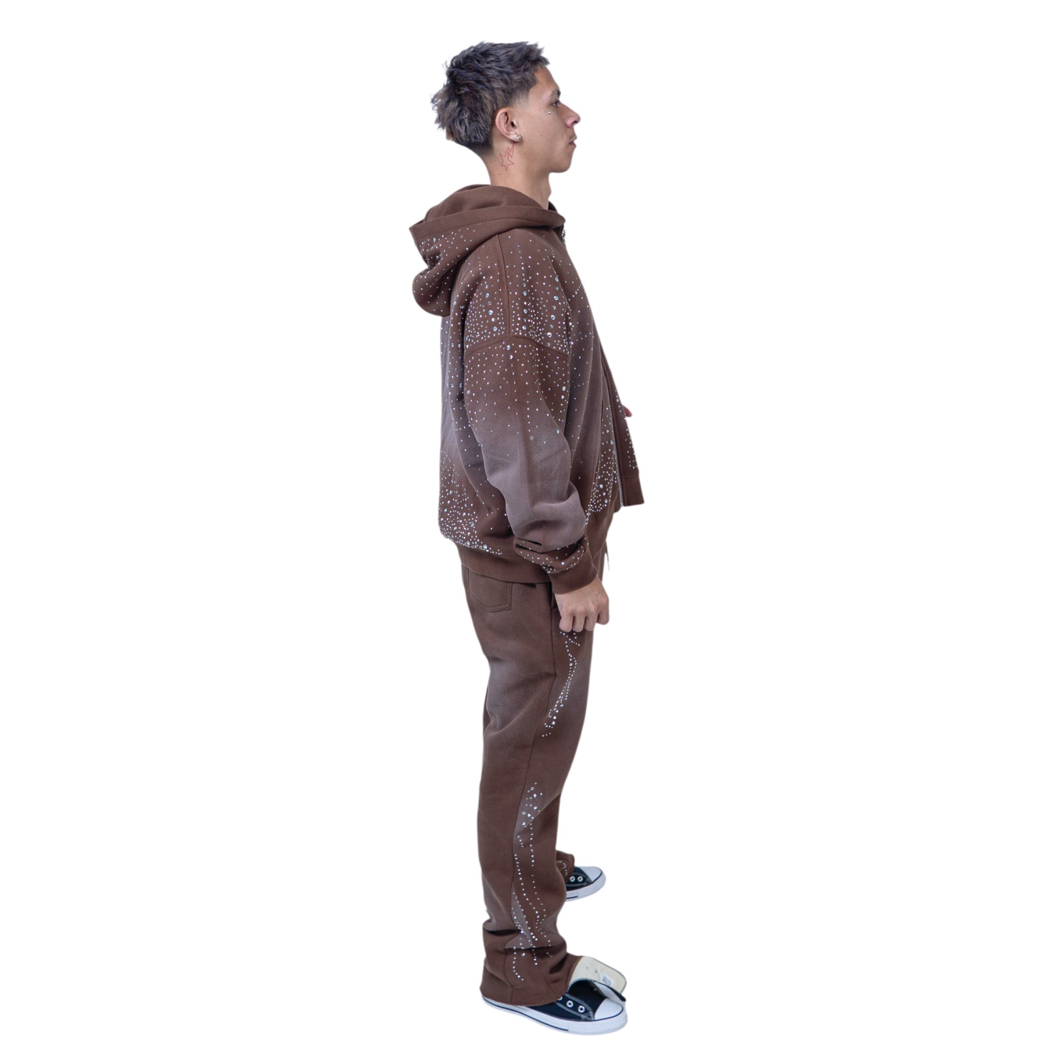 Infinity Rhinestone Hoodie - Brown - RETROVERT