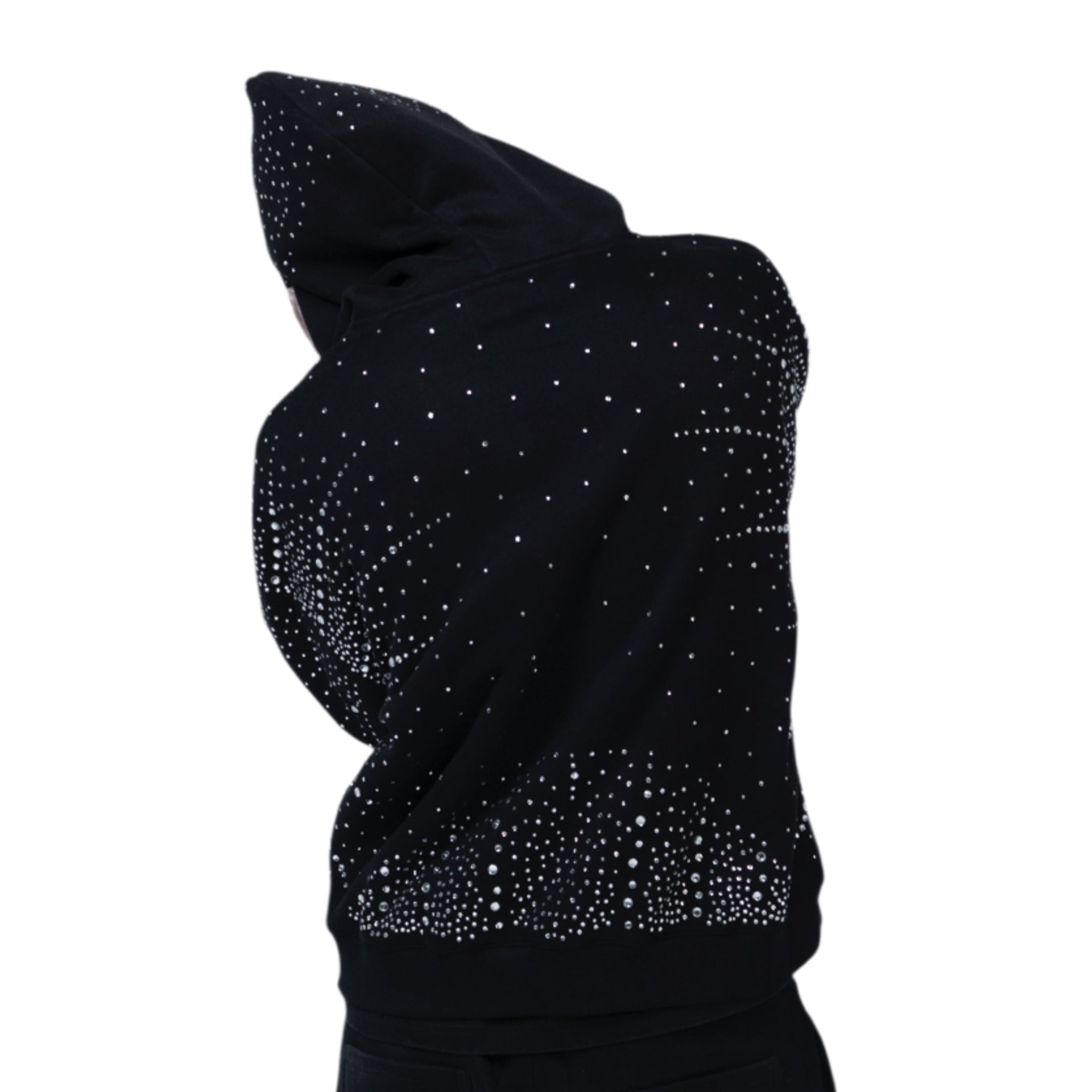 Infinity Rhinestone Zip-up - Black