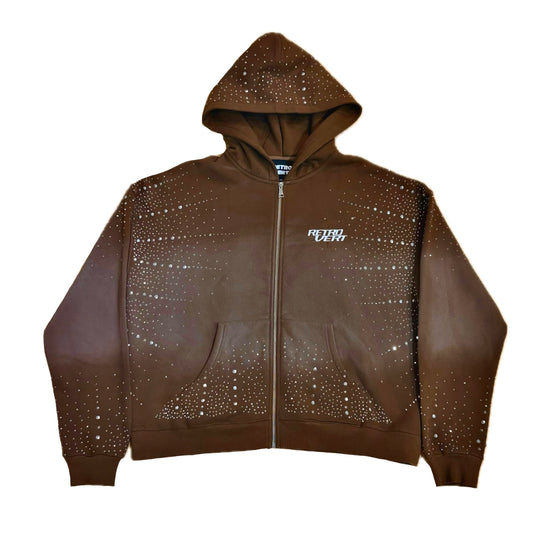 Infinity Rhinestone Hoodie - Brown