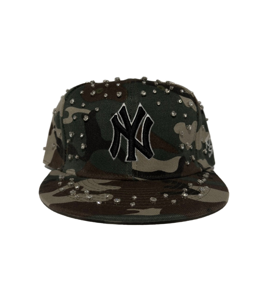 KITTED SHOP X RETROVERT RHINESTONE HAT NY CAMO