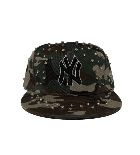 KITTED SHOP X RETROVERT RHINESTONE HAT NY CAMO