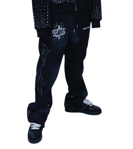 Infinity Rhinestone Pants - Black