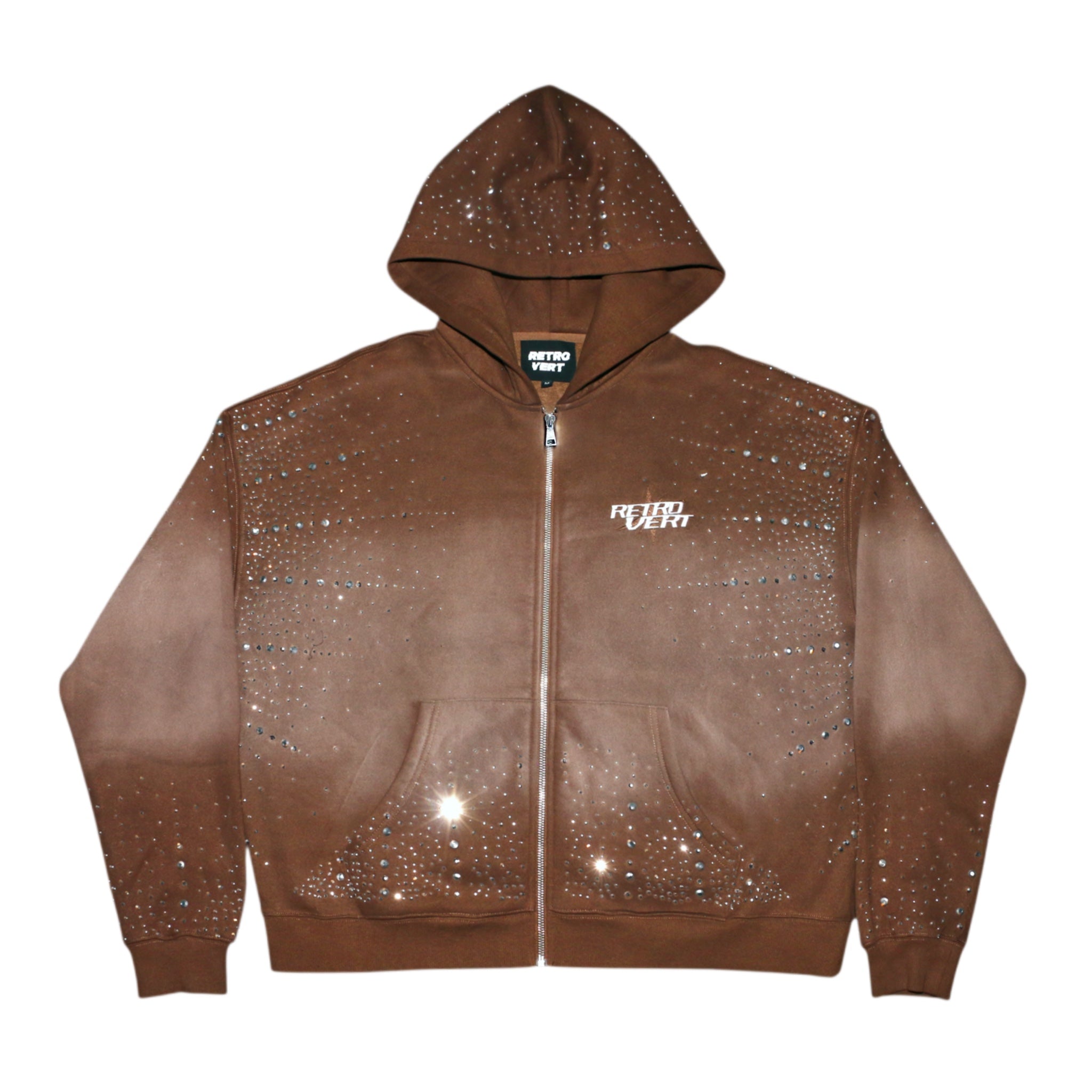 Infinity Rhinestone Hoodie - Brown - RETROVERT