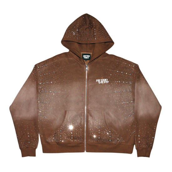 Infinity Rhinestone Hoodie - Brown