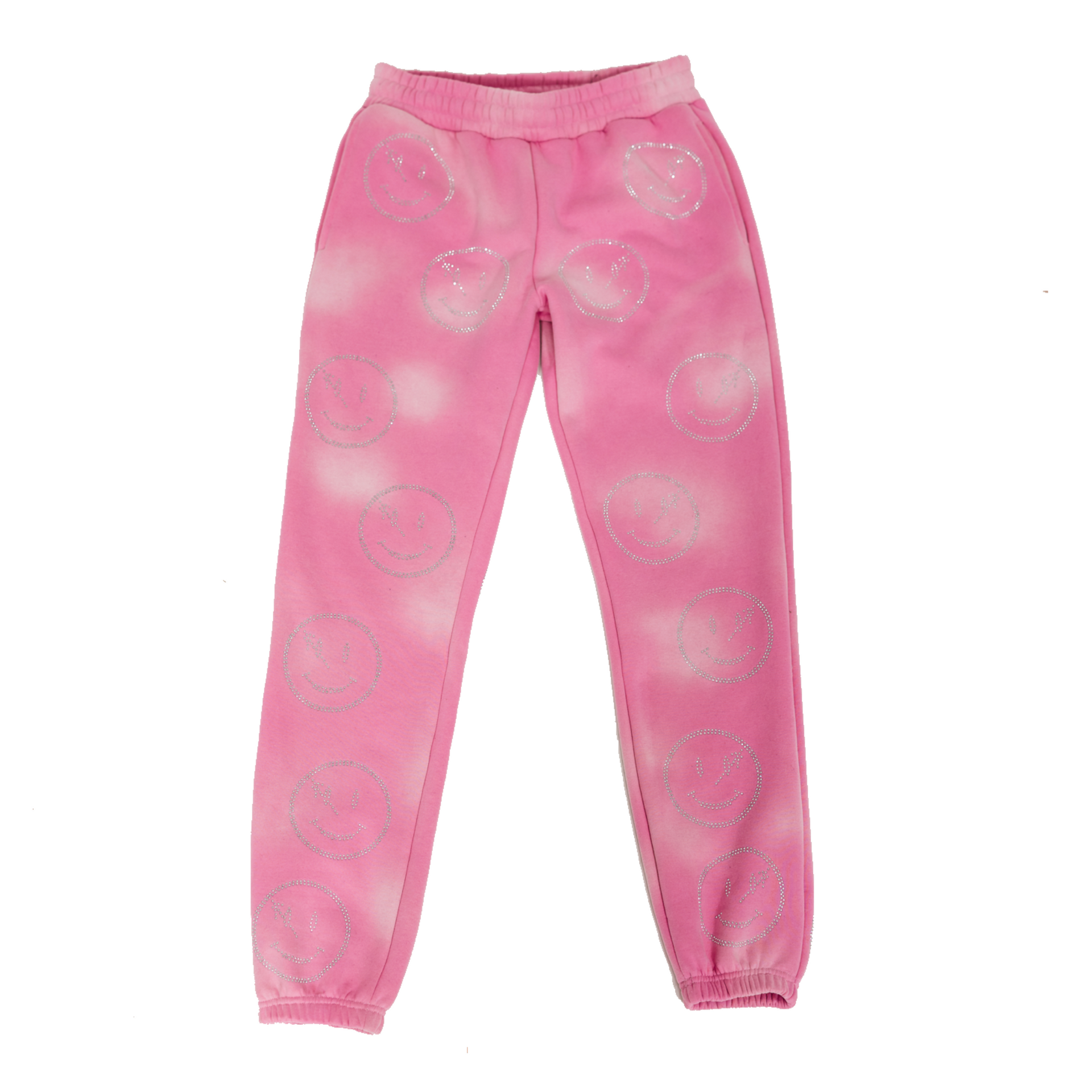 Pink smiley face joggers hotsell